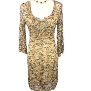 Bebe Crocheted Sparkling Dress